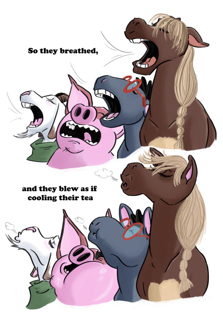 STOP and breathe. The Barnyard Buddies breathing